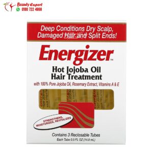 انرجايزر امبولات لعلاج الشعر بزيت الجوجوبا 14.8 مل 3 انابيب Hobe Labs, Energizer Hot Jojoba Oil Hair Treatment