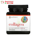 أقراص الكولاجين 1000 مجم لدعم صحة الشعر والجلد والأظافر | Youtheory, Collagen 1,000 mg, 160 Tablets