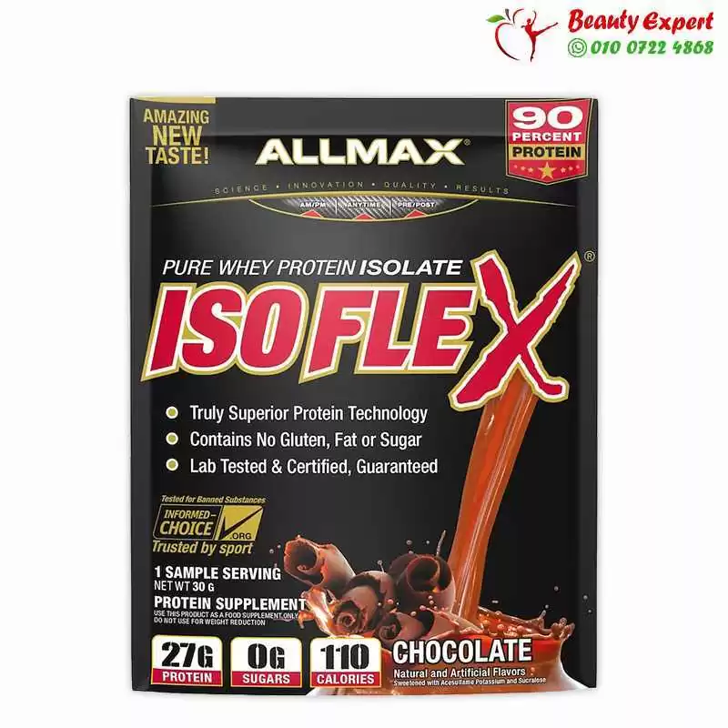 ALLMAX Nutrition, Isoflex, 100% Ultra-Pure Whey Protein Isolate, Chocolate, 1 Sample Serving, 30 g - Image 4