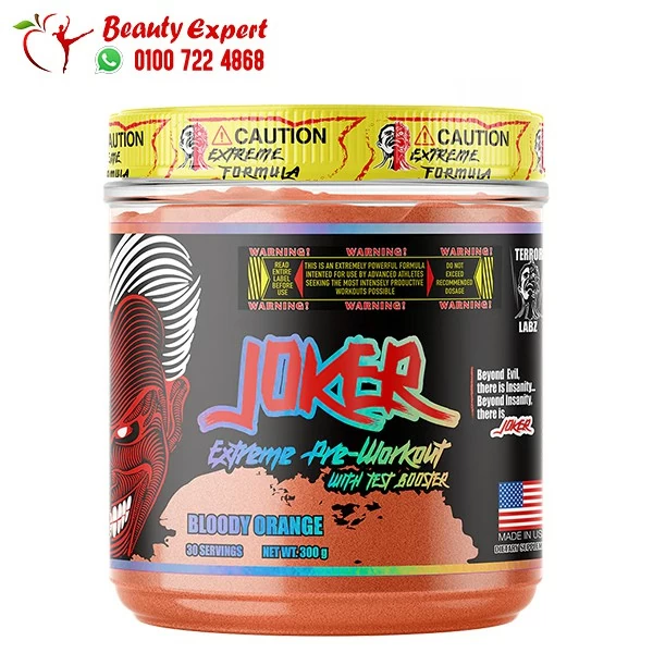 JOKER Best High Stim Pre Workout with Test Booster for Men 30 servings bloody orange 300g (3) joker extreme pre workout