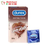 ديوركس واقي ذكري لزيادة الإحساس بالإثارة والمتعة بنكهة الشيكولاتة 10 قطع - Durex Extra Thin Intense Chocolate Flavoured Condoms for Men - 10 condoms