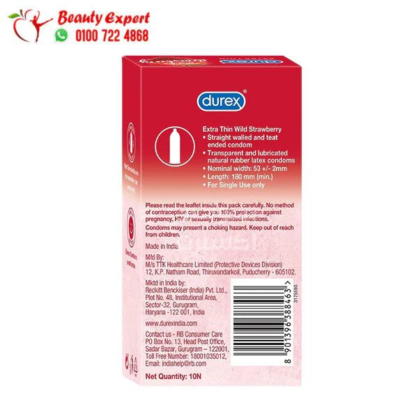 durex extra thin strawberry Flavoured for men Wild Condoms - Image 2