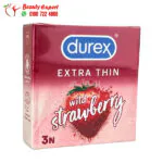 durex extra sensitive thin Condoms Wild Strawberry Flavored for Men