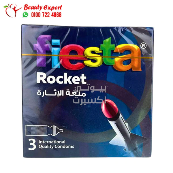 Fiesta-Rocket-Contoured,-Ribbed-&-Dotted-Condoms fiesta rocket bunny Condoms Contoured Ribbed & Dotted for men to increase enjoyment, pleasure and excitement - Image 1
